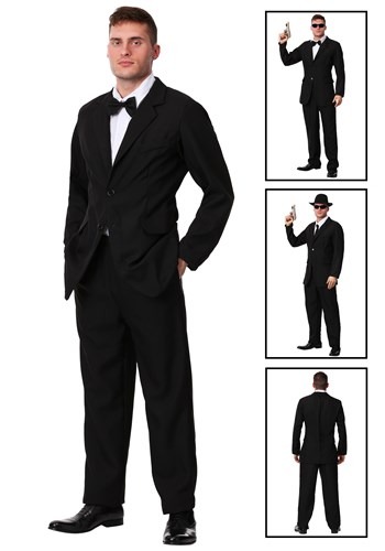 unknown Mens Black Suit Costume