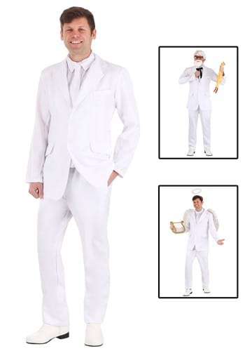 Men's White Suit Costume -image