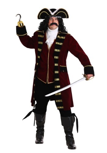 Plus Size Deluxe Captain Hook Costume By: Fun Costumes for the 2022 Costume season.