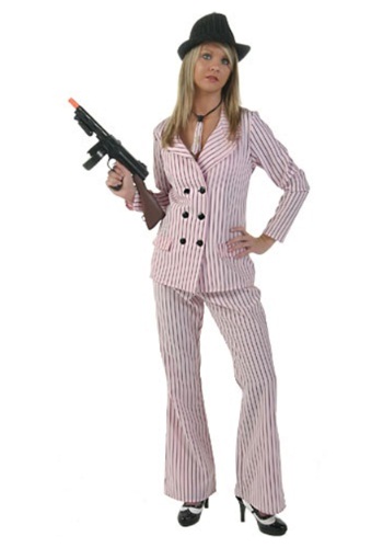 Plus Size Pink Gangster Moll Costume -image
