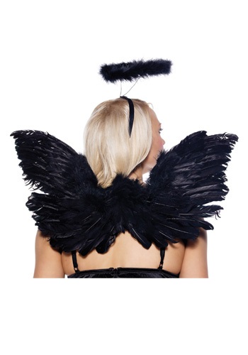 Black Angel Wings and Halo Set By: Leg Avenue for the 2022 Costume season.