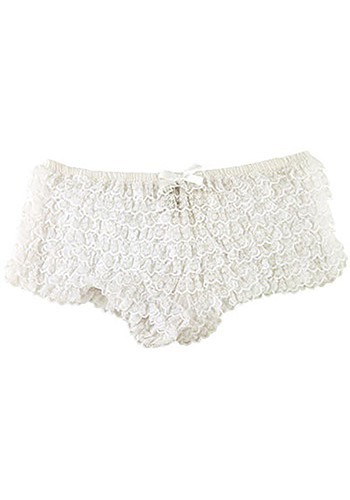 Sexy White Ruffle Tanga Panties -image