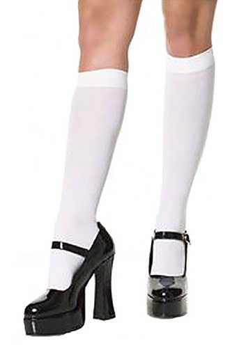 White Knee High Stockings By: Leg Avenue for the 2022 Costume season.