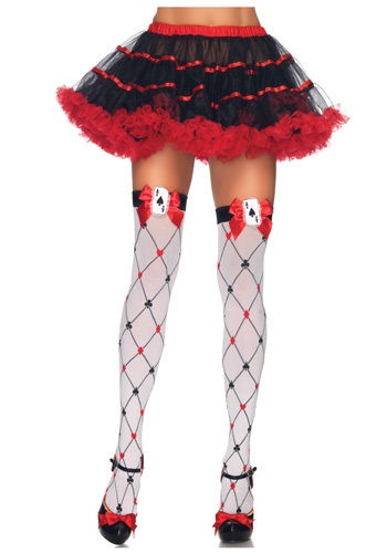 Diamond Card Suit Thigh Highs -image