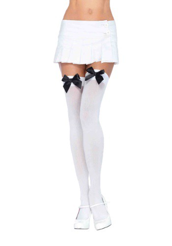 unknown White Stockings with Black Bows