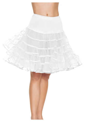 White Knee Length Petticoat image