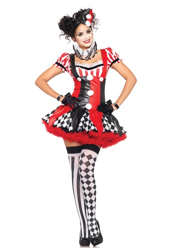Naughty Harlequin Clown Costume -image