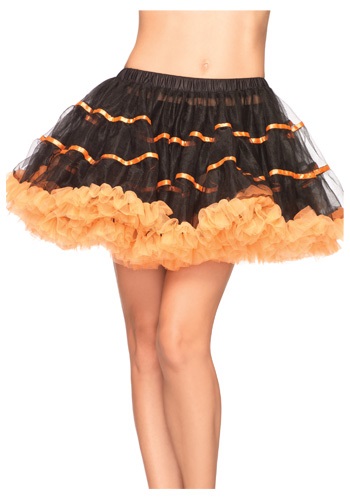 unknown Orange and Black Tulle Petticoat