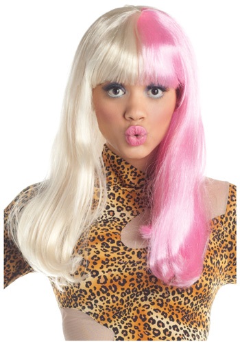 Pink and White Diva Wig
