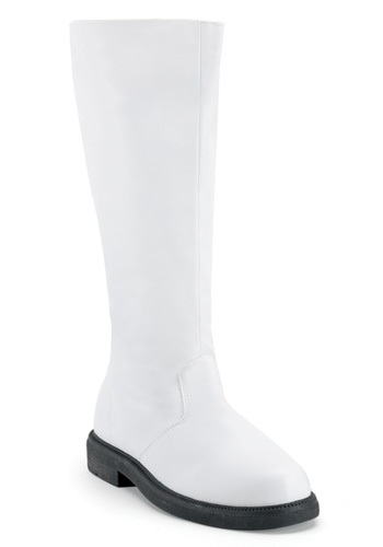 Adult White Costume Boots -image