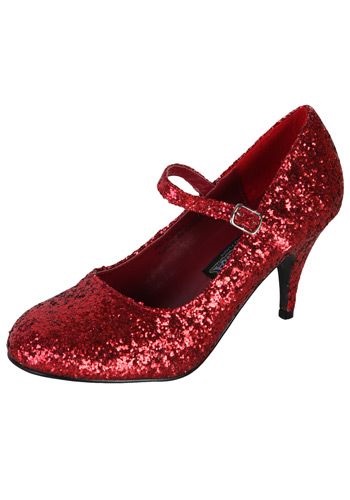 Sexy Red Glitter Shoes -image