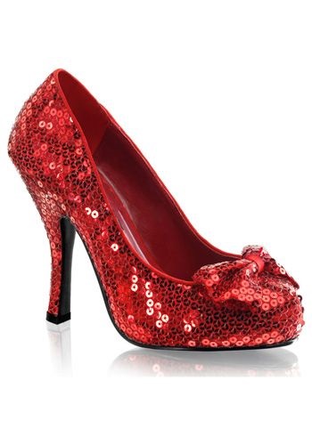 Red Sequin High Heels -image