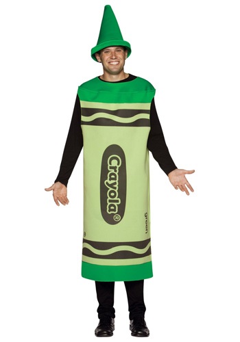 Adult Green Crayon Costume -image