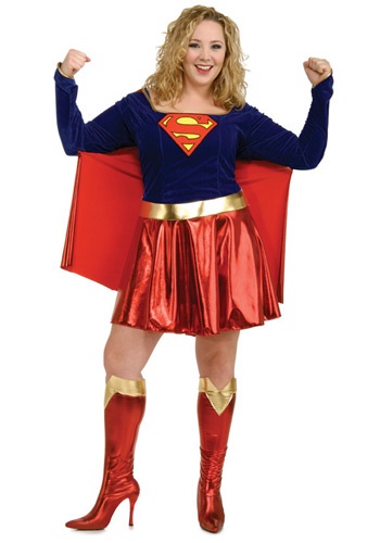Adult Plus Size Supergirl Costume -image