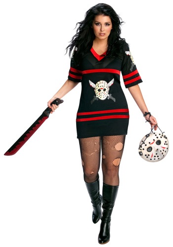Plus Size Sexy Jason Voorhees Costume -image