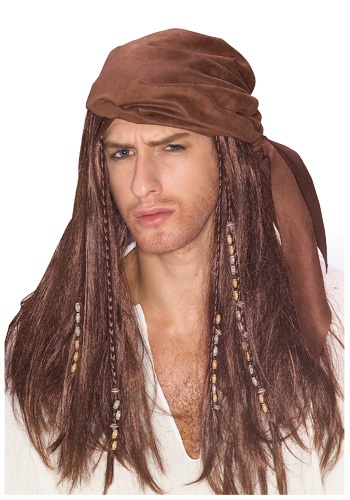 Brown Caribbean Pirate Wig By: Rubies Costume Co. Inc for the 2022 Costume season.