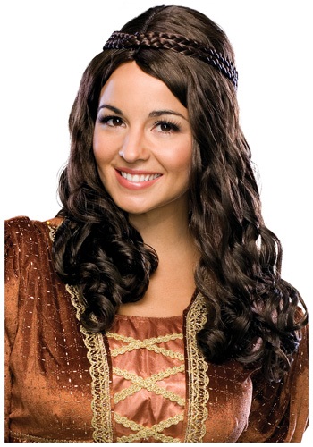 Renaissance Girl Brown Wig -image