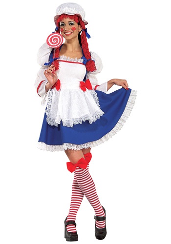 Adult Cheerful Rag Doll Costume -image