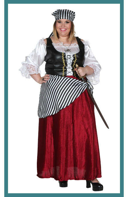 Womens Plus Size Sassy Pirate Maiden Costume Womens Plus Size Sassy Pirate Maiden Costume