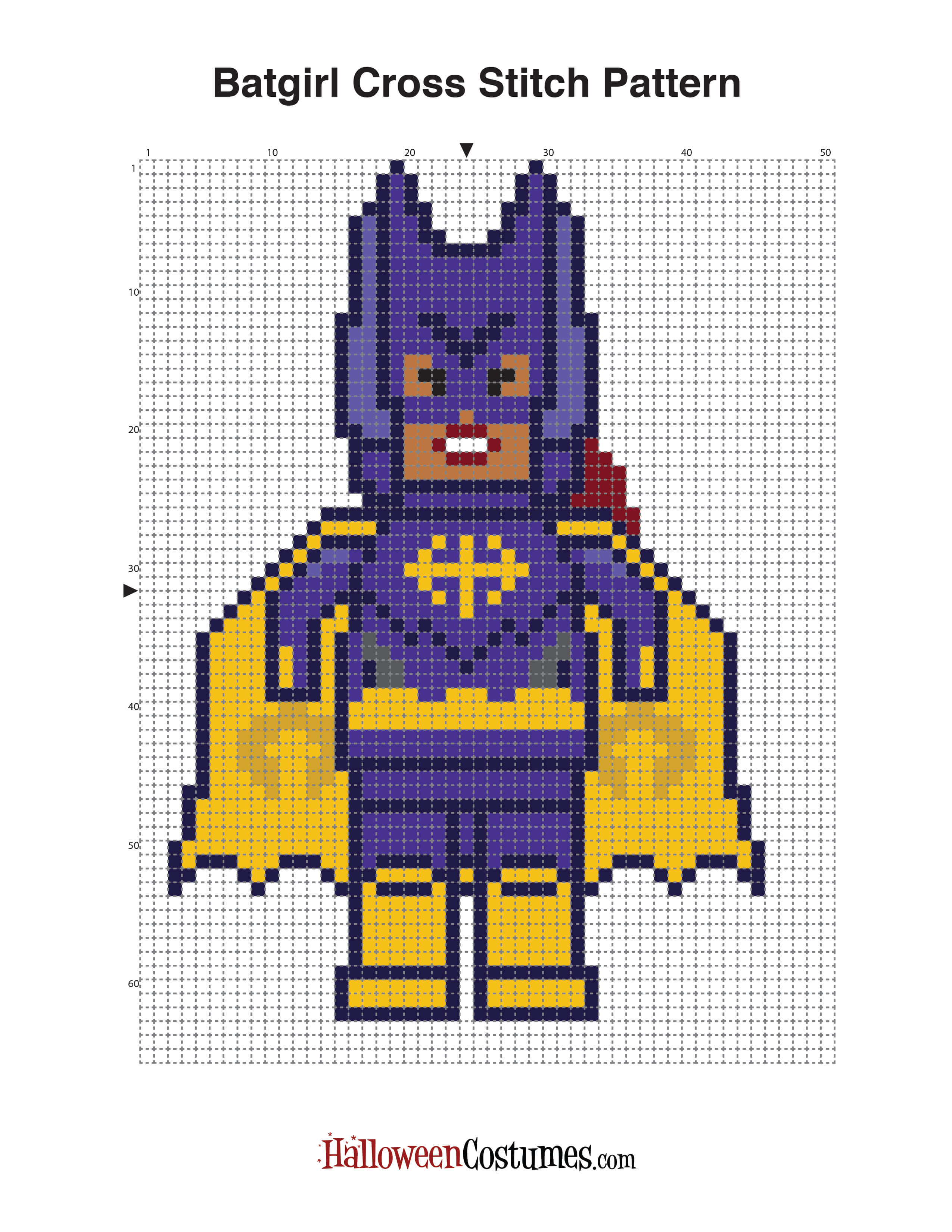 Batgirl Cross Stitch Pattern