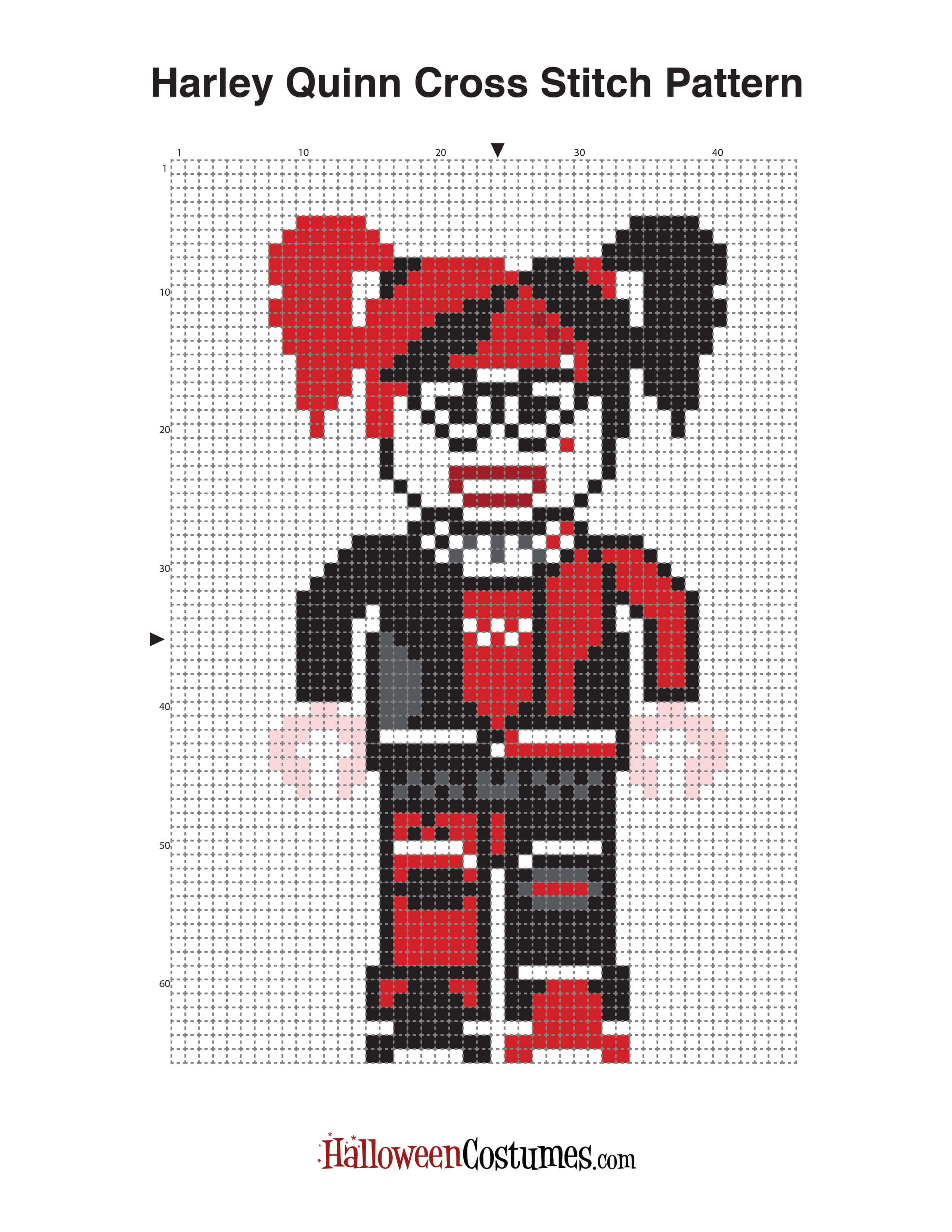 Harley Quinn Cross Stitch Pattern