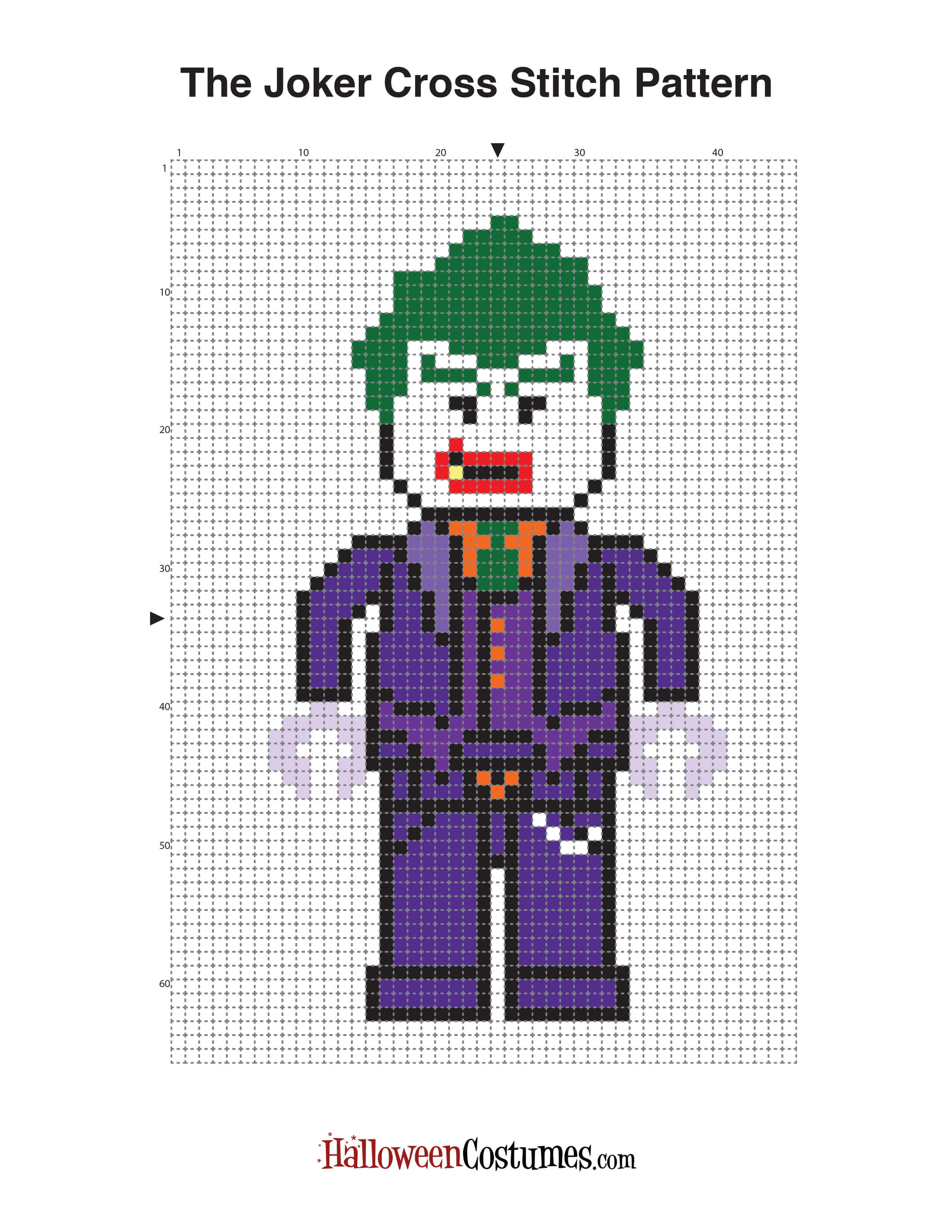Joker Cross Stitch Pattern