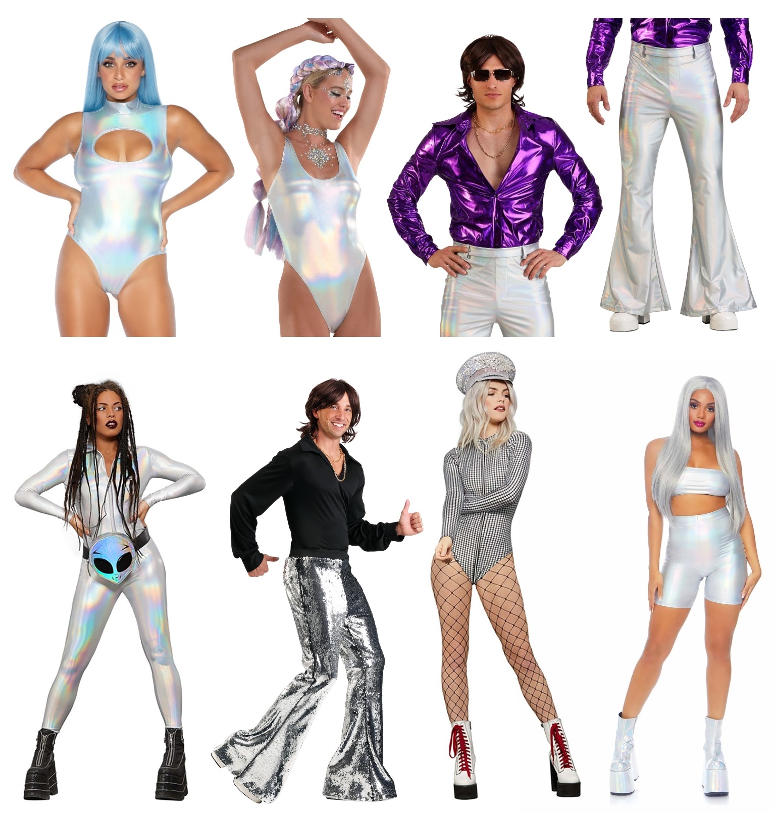 FUN Costumes Holographic Disco Pants for Men X-Small Gray : :  Clothing, Shoes & Accessories