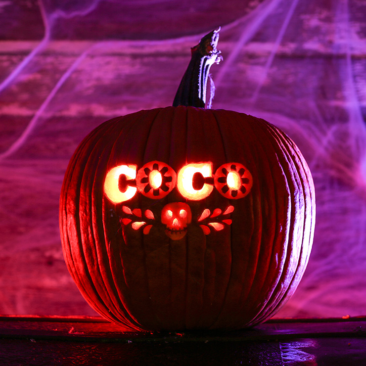 Coco Pumpkin Carving Stencil