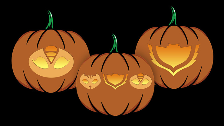 PJ Masks Group Pumpkin Carving Stencils