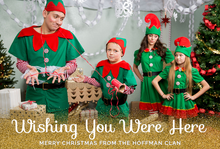 Family of Christmas Elves Silly Christmas Card Idea