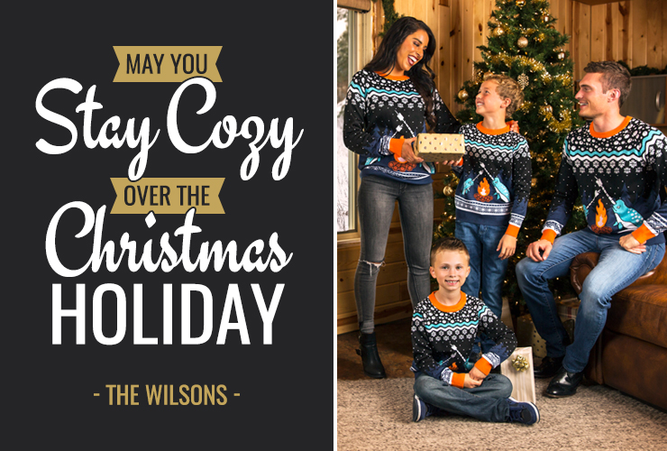 Deck the Family in Ugly Christmas Sweaters Xmas Card Idea