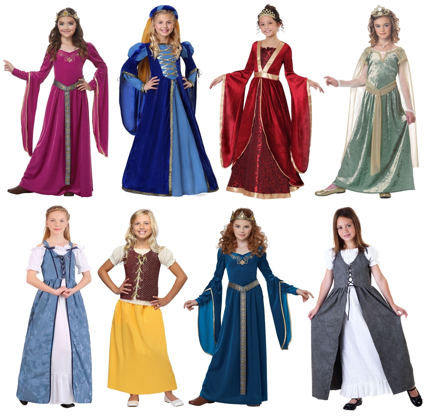 Girls Fair Maiden Dress - kids medieval costume renaissance