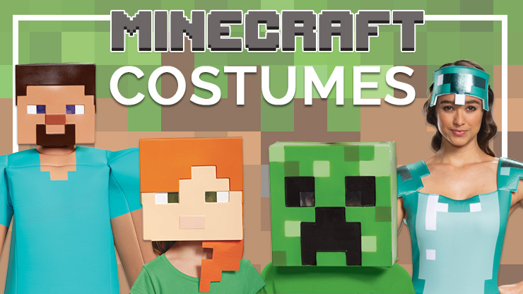 Minecraft Kids Costume Steve Creeper Cosplay Halloween Jumpsuit Mask Fancy  Dress