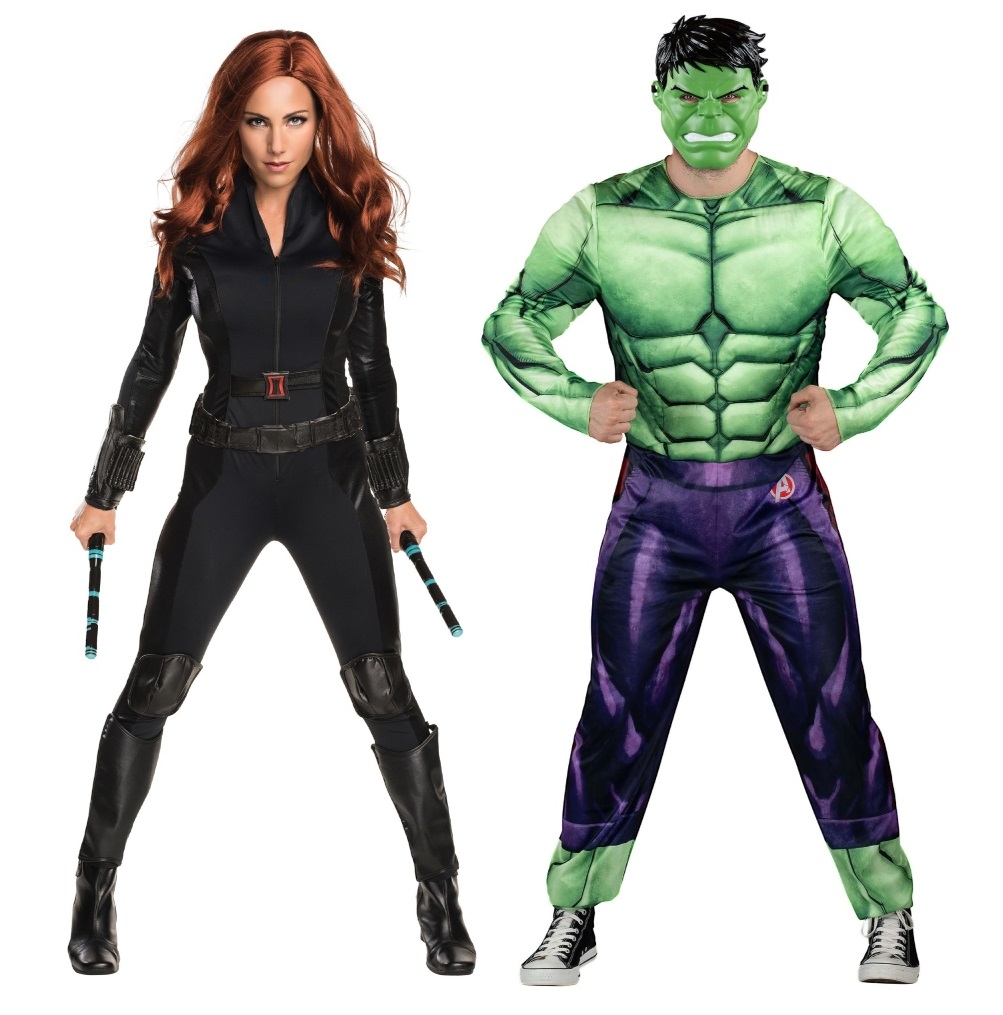 Black Widow and Hulk Couples Costumes