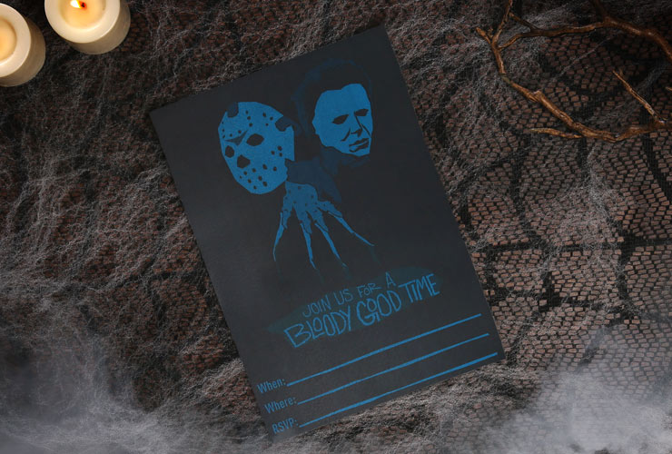 Freddy Jason Michael Printable Halloween Party Invitations