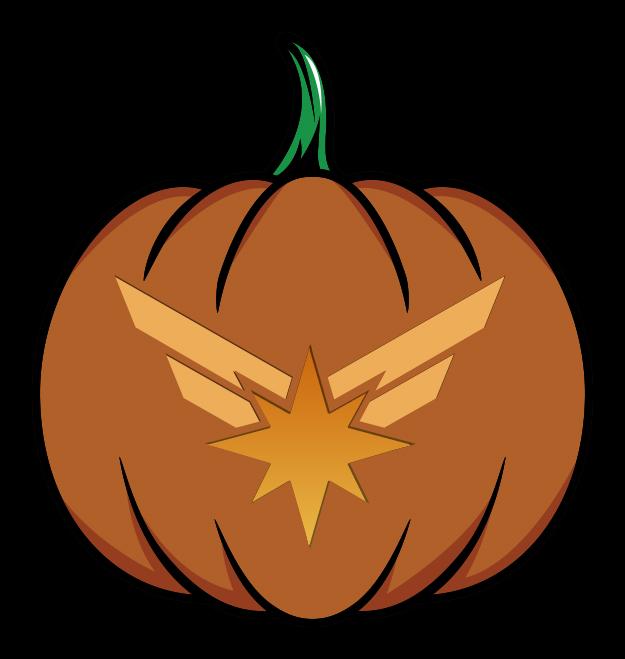 Captain Marvel Logo Pumpkin Design Mockup