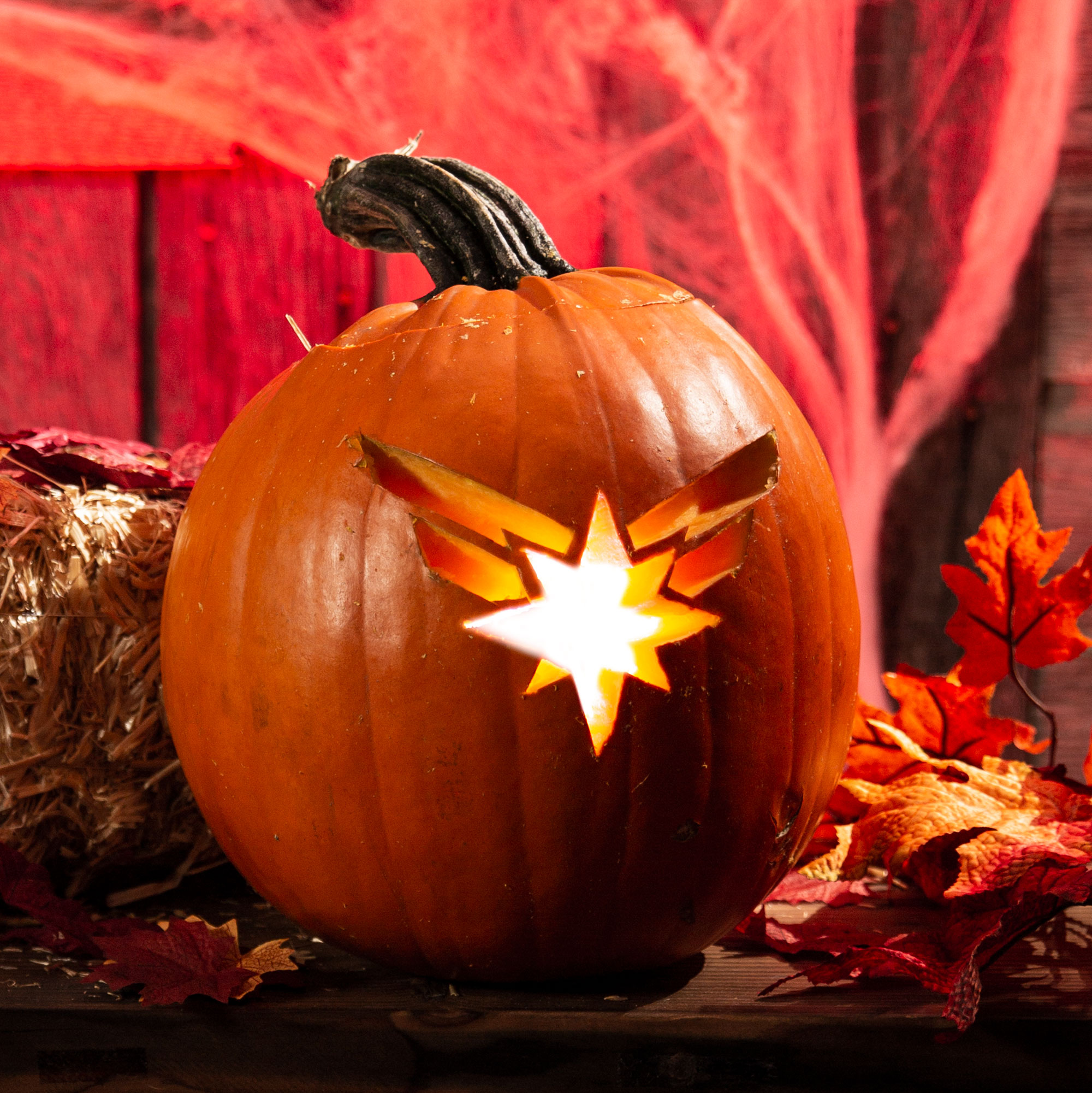 Captain Marvel Logo Pumpkin Design