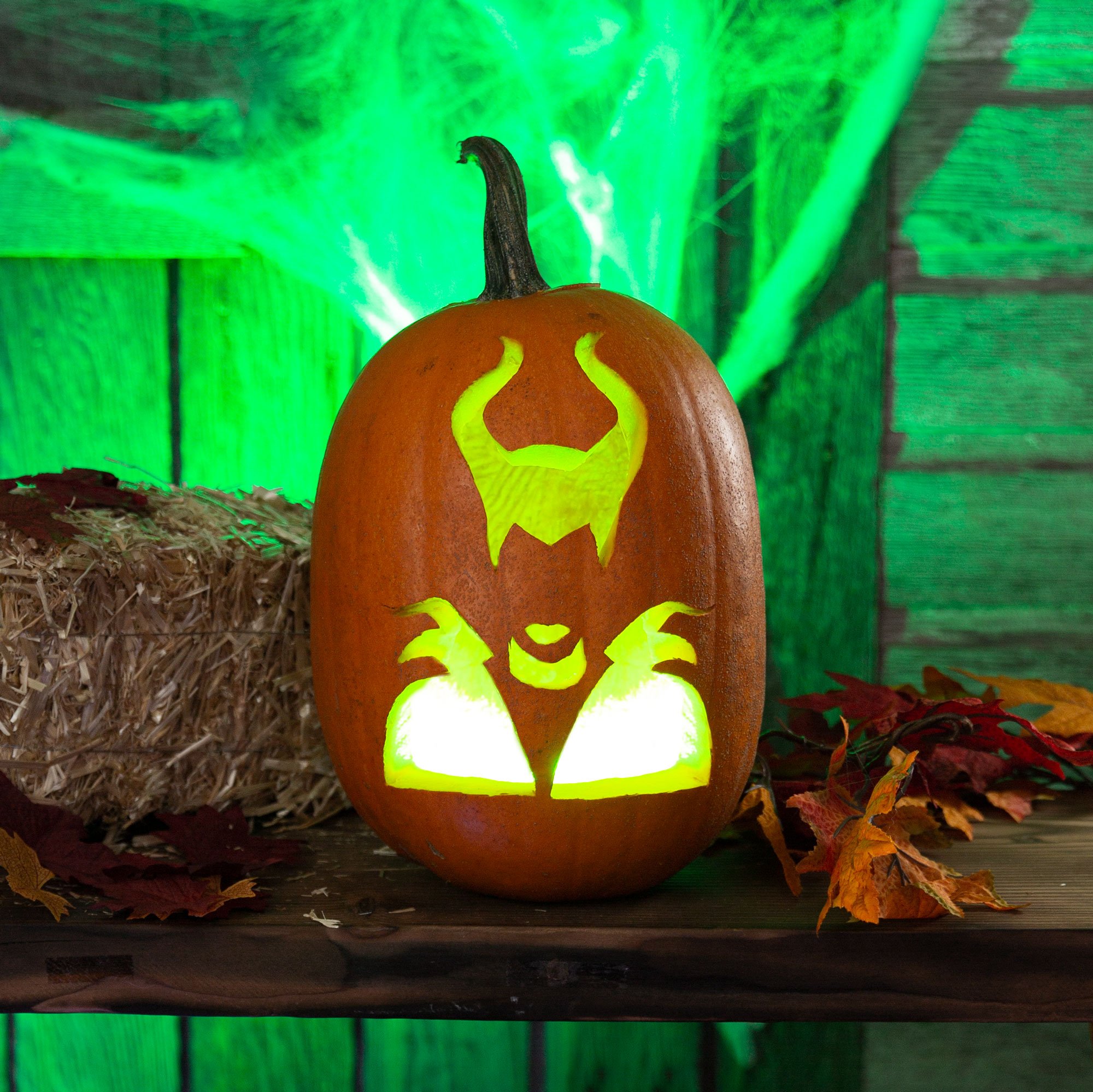 easy maleficent pumpkin carving