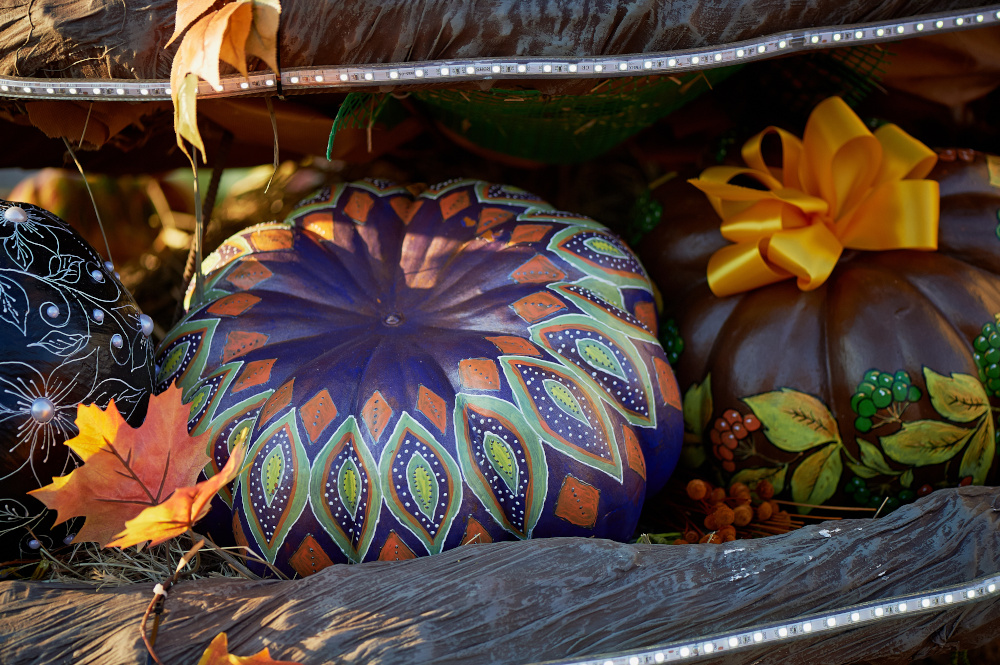 Painted Pumpkin Halloween Decorations