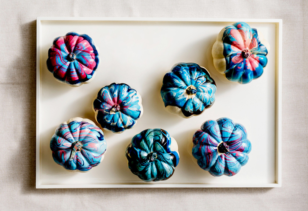 Marbled Nail Polish Pumpkins