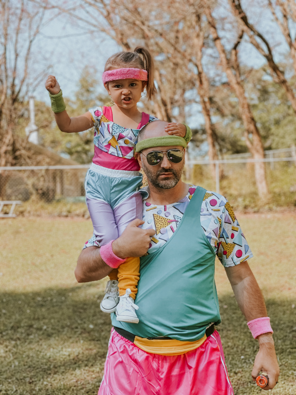 Daddy and Me 80s Workout Costumes