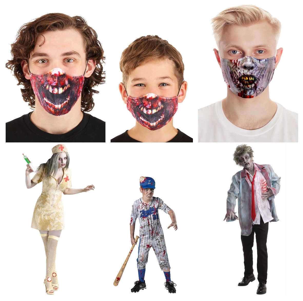 Kids Baseball Zombie Player Halloween Costume S