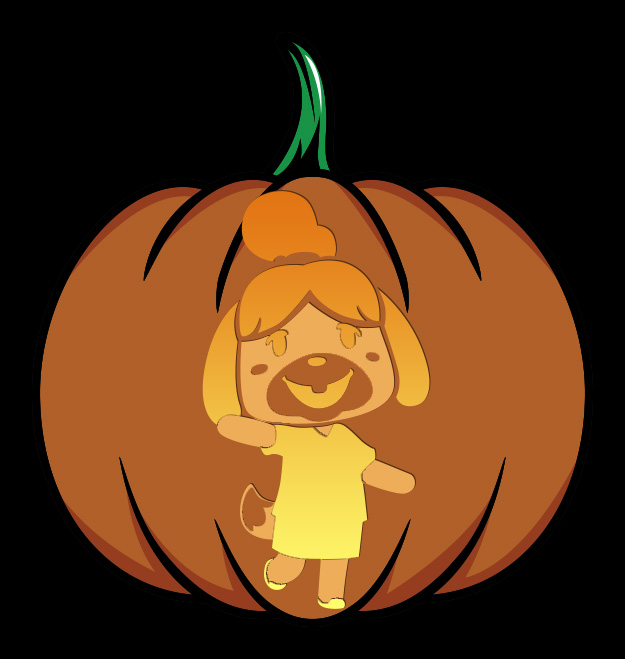 Animal Crossing Isabelle Pumpkin Design