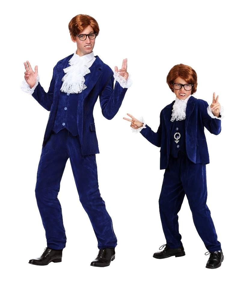 Austin Powers 60s Fancy Dress Costume Kit Inc Brown Wig and Black