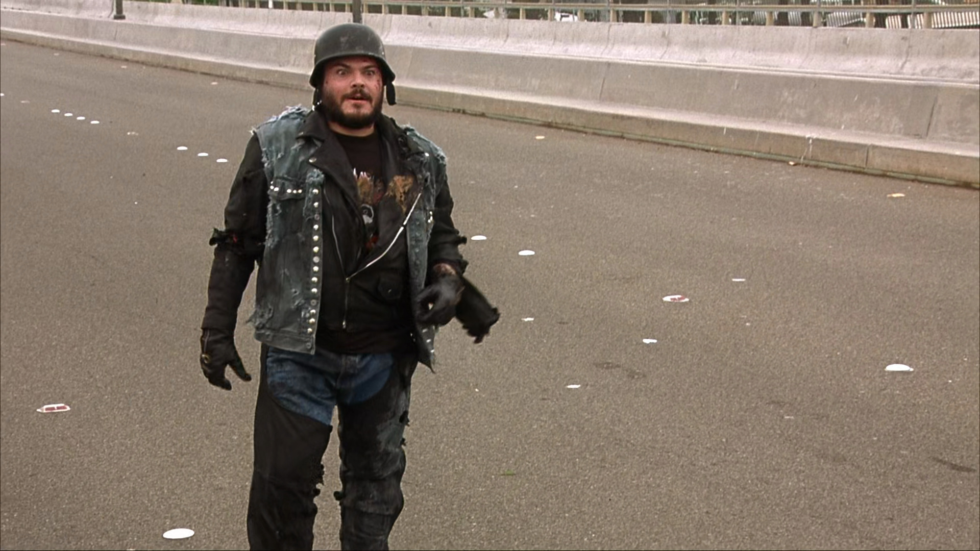 Jack Black as the Motorcyclist in Anchorman: The Legend of Ron Burgundy