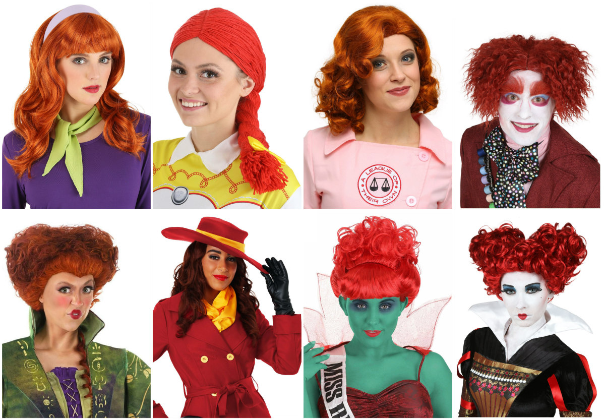 Red wig deals costume