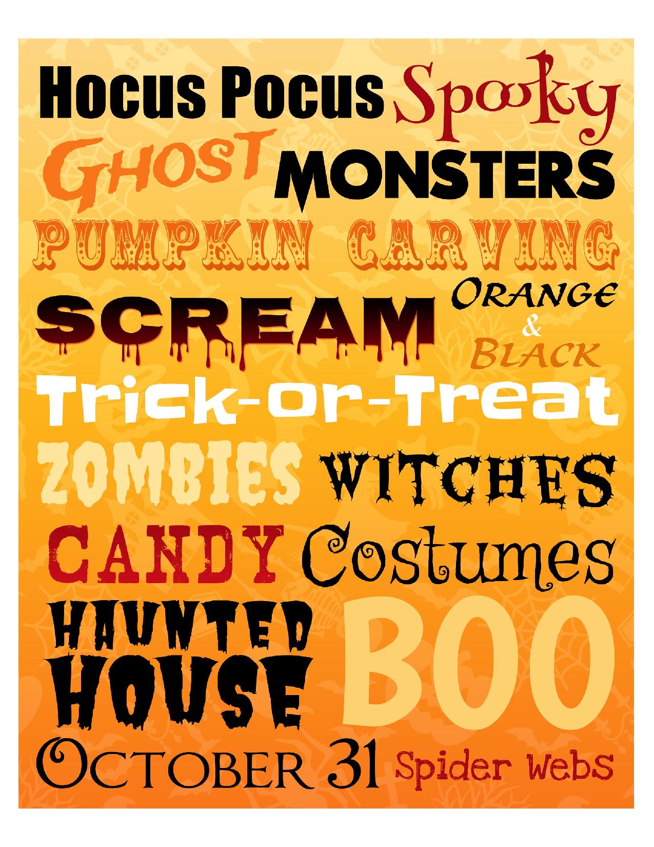 Free Holiday Subway Art Printables - HalloweenCostumes.com Blog