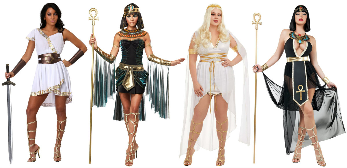 Ancient Goddess High Low Dress Costumes