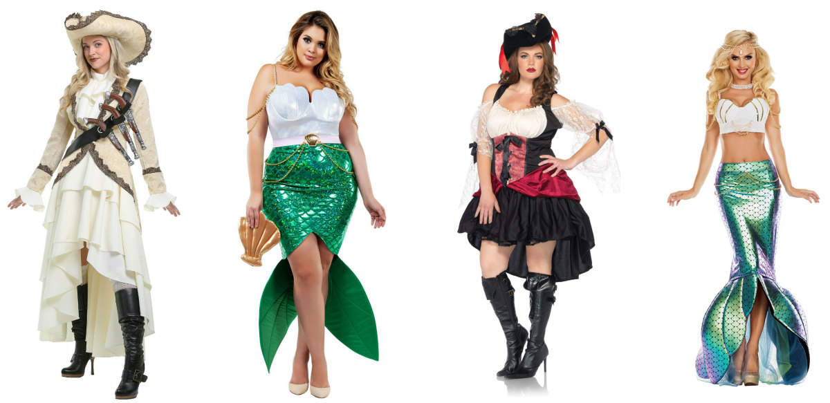 Pirate and Mermaid High Low Dress Costumes