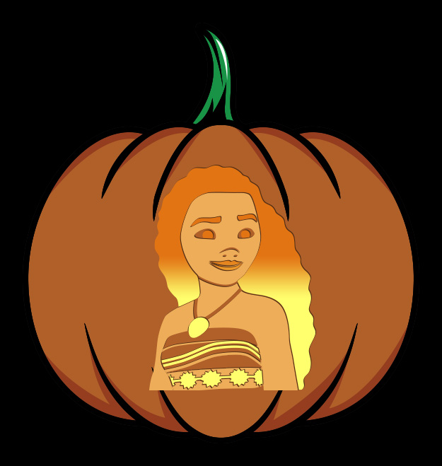 Moana 2 Pumpkin Stencil